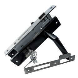 Eurofix deurslot-set PC85, zwart kruk/schild recht, voor- en sluitplaa Eurofix deurslot-set PC85, zwart kruk/schild recht, voor- en sluitplaa