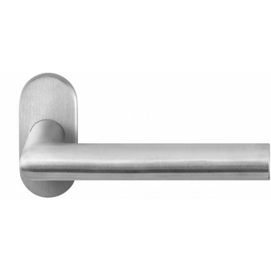 GPF1015.04 TOI DEURKRUK OP OVALE ROZET RVS, 70X32X10MM GPF1015.04 TOI DEURKRUK OP OVALE ROZET RVS, 70X32X10MM