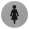 GPF040009830 RVS GEBORSTELD, PICTOGRAM 'DAMES' ROND 75MM ZELFKLEVEND