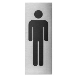 GPF0402090001 RVS GEBORSTELD, PICTOGRAM 'HEREN' RECHTHOEKIG, 130X50X1 MM, ZELFKLEVEND GPF0402090001 RVS GEBORSTELD, PICTOGRAM 'HEREN' RECHTHOEKIG, 130X50X1 MM, ZELFKLEVEND