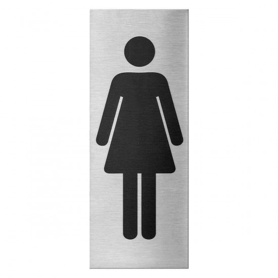 GPF0402.09.0002 RVS MAT PICTOGRAM 'DAMES' RECHTHOEKIG 130X50X1 MM, ZEL