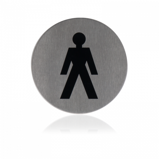 GPF0405.09 RVS MAT PICTOGRAM 'HEREN' ROND 75MM ZELFKLEVEND GPF0405.09 RVS MAT PICTOGRAM 'HEREN' ROND 75MM ZELFKLEVEND