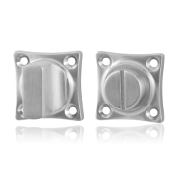 GPF091009109 RVS GEBORSTELD, VIERKANTE TOILETGARNITUUR 38X38X5MM STIFT 8MM GROTE KNOP