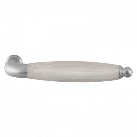 GPF4343 RVS MAT/ EIKEN WHITEWASH IKA XL DEURKRUK GEBOGEN MET RONDE EIN