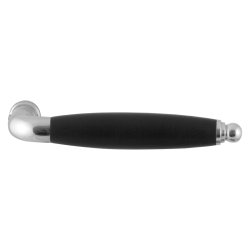 GPF432241100 RVS GEPOLIJST ZWART, IKA XL DEURKRUK GEBOGEN MET RONDE EINDKNOP RVS GEPOLIJST/ZWART