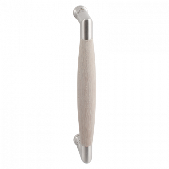 GPF4942.09C IKA DEURGREEP RVS GEBORSTELD/EIKEN WHITEWASH HAAKS 207X63/ GPF4942.09C IKA DEURGREEP RVS GEBORSTELD/EIKEN WHITEWASH HAAKS 207X63/