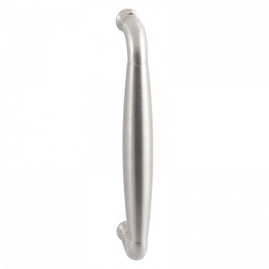 GPF4946.09A DEURGREEP RVS GEBORSTELD GEBOGEN130X60/114MM, INCL. ENKEL-