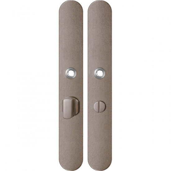 GPF1170.A3 LANGSCHILD AFGEROND WC55/8 GROTE KNOP 282X40X8,5MM MOCCA BL
