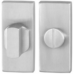 GPF091101110 RVS GEBORSTELD, TOILETGARNITUUR RECHTHOEKIG 70X32MM STIFT 5MM GROTE KNOP