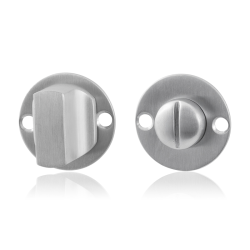 GPF091107110 RVS GEBORSTELD, PLATTE TOILETGARNITUUR 38X2MM STIFT 5MM GROTE KNOP