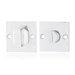 GPF091048110 RVS GEPOLIJST, VIERKANTE TOILETGARNITUUR 50X50X2MM STIFT 8MM GROTE KNOP