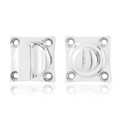 GPF091049109 RVS GEPOLIJST, VIERKANTE TOILETGARNITUUR 38X38X5MM STIFT 8MM GROTE KNOP