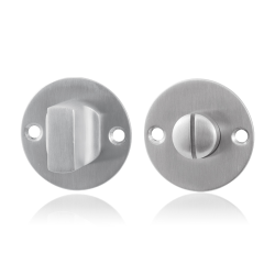 GPF091106110 RVS GEBORSTELD, PLATTE TOILETGARNITUUR 50X2MM STIFT 5MM GROTE KNOP