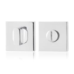 GPF091042110 RVS GEPOLIJST, TOILETGARNITUUR VIERKANT 50X50X8MM STIFT 8MM GROTE KNOP