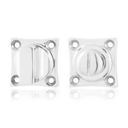 GPF091149109 RVS GEPOLIJST, VIERKANTE TOILETGARNITUUR 38X38X5MM STIFT 5MM GROTE KNOP