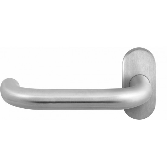 GPF1005.04L HOA DEURKRUK OP OVALE ROZET RVS, 70X32X10MM GPF1005.04L HOA DEURKRUK OP OVALE ROZET RVS, 70X32X10MM