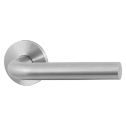 GPF100VR0300 RVS GEBORSTELD, L-MODEL 19MM DEURKRUK OP OZET 53X6,5 MM GATDEEL RECHTS RVS GEBORSTELD