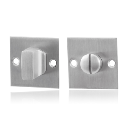 GPF091108110 RVS GEBORSTELD, VIERKANTE TOILETGARNITUUR 50X50X2MM STIFT 5MM GROTE KNOP