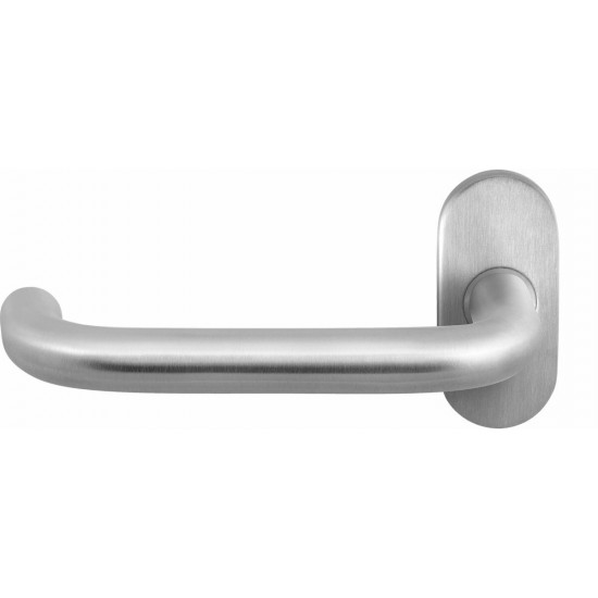 GPF1006.04L HOA DEURKRUK OP OVALE ROZET RVS, 70X32X10MM GPF1006.04L HOA DEURKRUK OP OVALE ROZET RVS, 70X32X10MM
