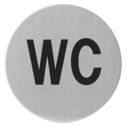 GPF041509830 RVS GEBORSTELD, TOILETBORD 'WC' ROND 75MM ZELFKLEVEND GPF041509830 RVS GEBORSTELD, TOILETBORD 'WC' ROND 75MM ZELFKLEVEND