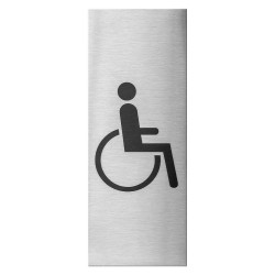 GPF0402090003 RVS GEBORSTELD, PICTOGRAM 'MINDERVALIDE' RECHTHOEKIG, 130X50X1 MM, ZELFKLEVEND GPF0402090003 RVS GEBORSTELD, PICTOGRAM 'MINDERVALIDE' RECHTHOEKIG, 130X50X1 MM, ZELFKLEVEND