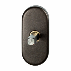 GPF1130A10040 DARK BLEND, DRAAIKIEPMECHANISME OVAAL 65X30X12 MM MET STIFT BINNENZIJDE 40 MM