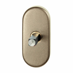 GPF1130A40032 CHAMPAGNE BLEND, DRAAIKIEPMECHANISME OVAAL 65X30X12 MM MET STIFT BINNENZIJDE 32 MM