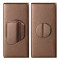 GPF1101A20910 BRONZE BLEND, TOILETGARNITUUR RECHTHOEKIG 70X32 MM STIFT 8 MM GROTE KNOP