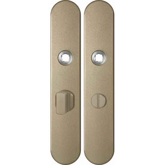 GPF1120.A4 LANGSCHILD AFGEROND WC55/8 GROTE KNOP 218X40X8,5MM CHAMPAGN