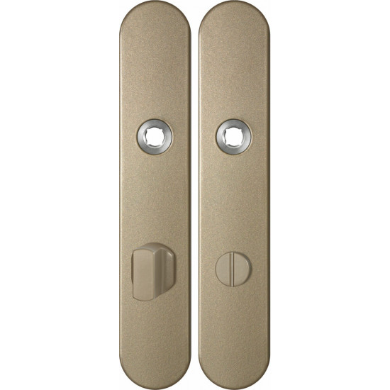 GPF1120.A4 LANGSCHILD AFGEROND WC72/8 GROTE KNOP 218X40X8,5MM CHAMPAGN