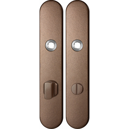 GPF1120.A2 LANGSCHILD AFGEROND WC72/8 GROTE KNOP 218X40X8,5MM BRONZE B