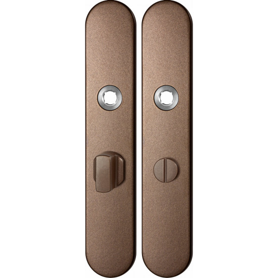 GPF1120.A2 LANGSCHILD AFGEROND WC55/8 GROTE KNOP 218X40X8,5MM BRONZE B