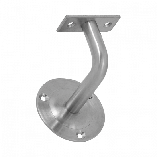 GPF0785.09 RVS MAT LEUNINGHOUDER 80MM HOOG, 75MM ROZET VLAK ZADEL ZWAA
