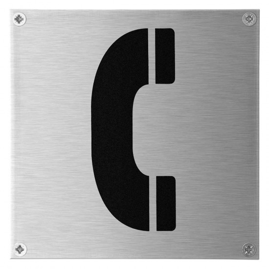 GPF0475.09 RVS MAT PICTOGRAM TELEFOON VIERKANT 125X125MM GESCHROEFD GPF0475.09 RVS MAT PICTOGRAM TELEFOON VIERKANT 125X125MM GESCHROEFD