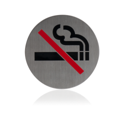 GPF042009830 RVS GEBORSTELD, PICTOGRAM ROOKVERBOD ROND 75MM ZELFKLEVEND GPF042009830 RVS GEBORSTELD, PICTOGRAM ROOKVERBOD ROND 75MM ZELFKLEVEND