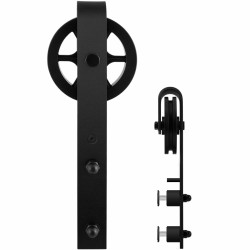 GPF050261000G ZWART, ENKELE SCHUIFDEURHANGER TEHO ZWART, VOOR GLAZEN SCHUIFDEUREN