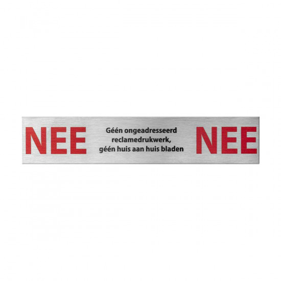 GPF0480.09.0001 RVS MAT 'NEE/NEE' BRIEVENBUSBORDJE RECHTHOEKIG 25X125X GPF0480.09.0001 RVS MAT 'NEE/NEE' BRIEVENBUSBORDJE RECHTHOEKIG 25X125X