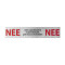 GPF0480090001 RVS GEBORSTELD, BRIEVENBUSBORDJE 'NEE/NEE' RECHTHOEKIG, 25X125X1 MM, ZELFKLEVEND