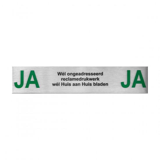 GPF0480.09.0003 RVS MAT 'JA/JA' BRIEVENBUSBORDJE RECHTHOEKIG 25X125X1 GPF0480.09.0003 RVS MAT 'JA/JA' BRIEVENBUSBORDJE RECHTHOEKIG 25X125X1