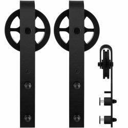 GPF050261010G ZWART, SCHUIFDEURHANGER SET VOOR GLAZEN SCHUIFDEUREN TEHO ZWART T.B.V. EXTRA GLAZEN DEUR