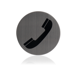 GPF042509830 RVS GEBORSTELD, PICTOGRAM TELEFOON ROND 75MM ZELFKLEVEND GPF042509830 RVS GEBORSTELD, PICTOGRAM TELEFOON ROND 75MM ZELFKLEVEND
