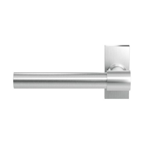 GPF3052090200-01 RVS GEBORSTELD, GPF3052.01L HIPI DEUX+ DEURKRUK OP RECHTHOEKIGE ROZET RVS, 70X32X10 MM