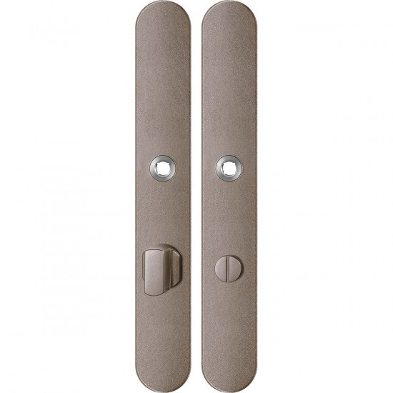GPF1170.A3 LANGSCHILD AFGEROND WC72/8 GROTE KNOP 282X40X8,5MM MOCCA BL