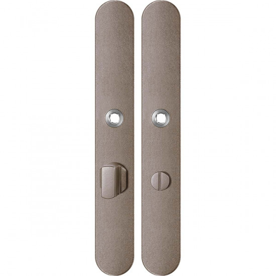 GPF1170.A3 LANGSCHILD AFGEROND WC63/8 GROTE KNOP 282X40X8,5MM MOCCA BL