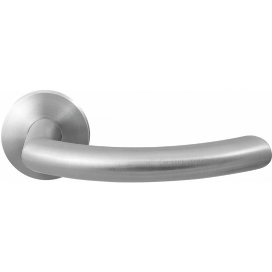 GPF2025.00 HOKI DEURKRUK OP RONDE ROZET RVS, 50X8MM GPF2025.00 HOKI DEURKRUK OP RONDE ROZET RVS, 50X8MM