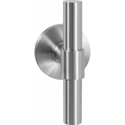 GPF3046090200-00 RVS GEBORSTELD, GPF3046.00L/R HIPI DEUX DEURKRUK OP RONDE ROZET RVS 50X8 MM, LINKS-/ RECHTSWIJZEND