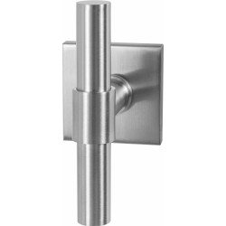 GPF3046090300-02 RVS GEBORSTELD, GPF3046.02R HIPI DEUX KRUISKRUK OP VIERKANTE ROZET RVS, 50X50X8 MM