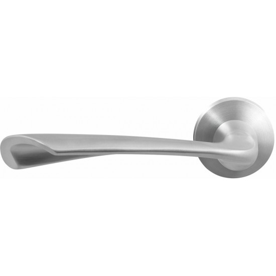 GPF3120.00L KORE DEURKRUK OP RONDE ROZET RVS, 50X8MM GPF3120.00L KORE DEURKRUK OP RONDE ROZET RVS, 50X8MM