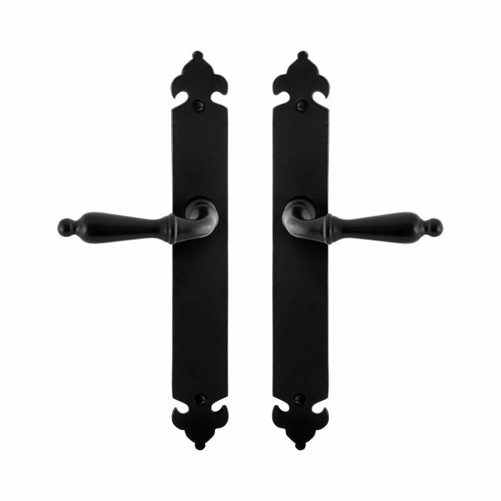 GPF6215.60 SMEEDIJZER ZWART MUKI DEURKRUK OP LANGSCHILD, BLIND, 291X41