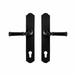 GPF6220600162-22 SMEEDIJZER ZWART, MERI DEURKRUK OP SCHILD SMEEDIJZER ZWART 238X41X4 MM